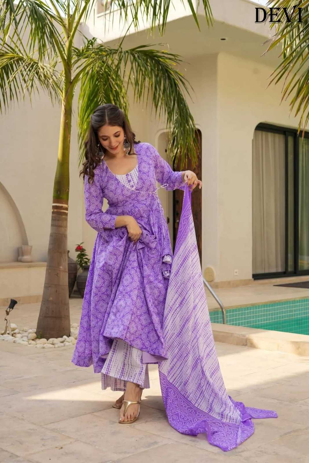 Muslin Silk Printed Suit