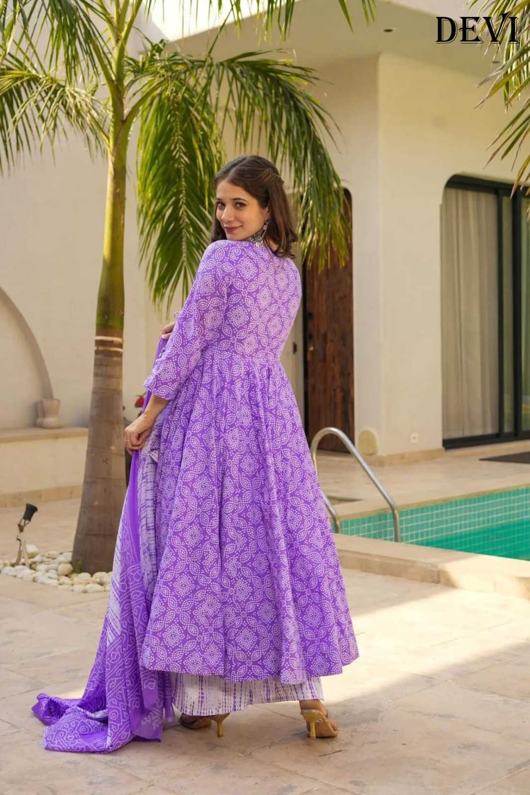Muslin Silk Printed Suit