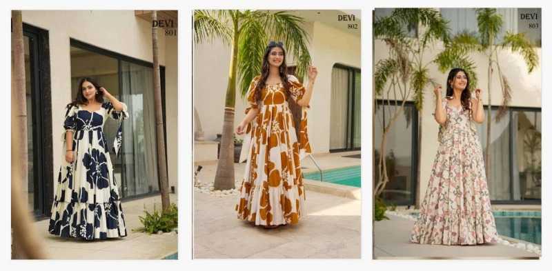 Cotton Cambric Printed Gown