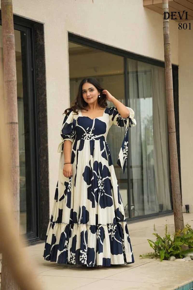 Cotton Cambric Printed Gown