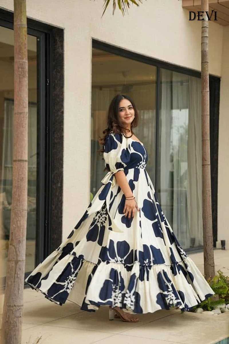 Cotton Cambric Printed Gown