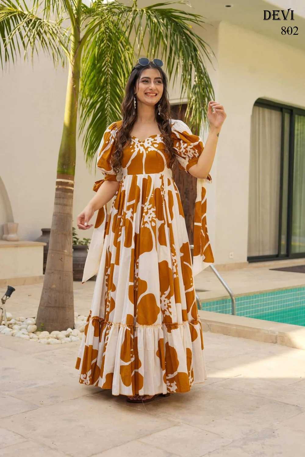 Cotton Cambric Printed Gown