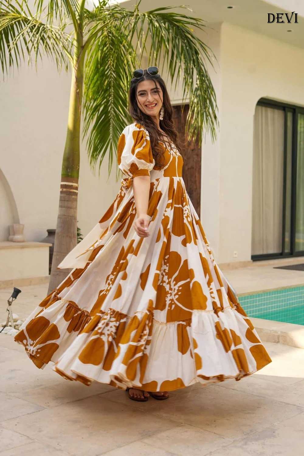 Cotton Cambric Printed Gown