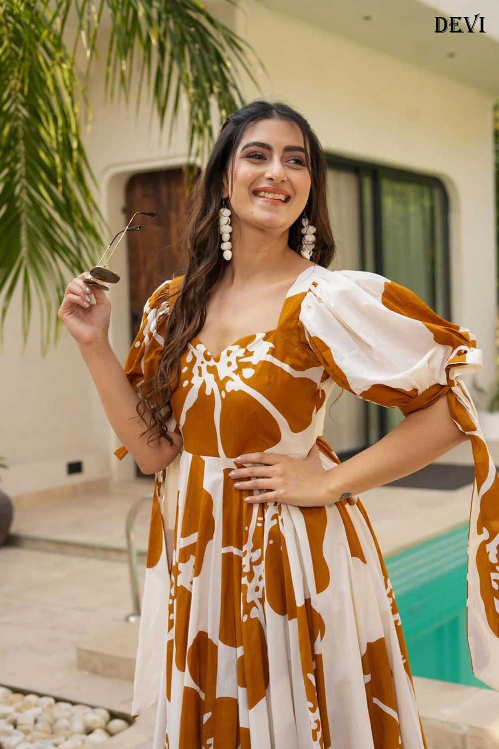 Cotton Cambric Printed Gown