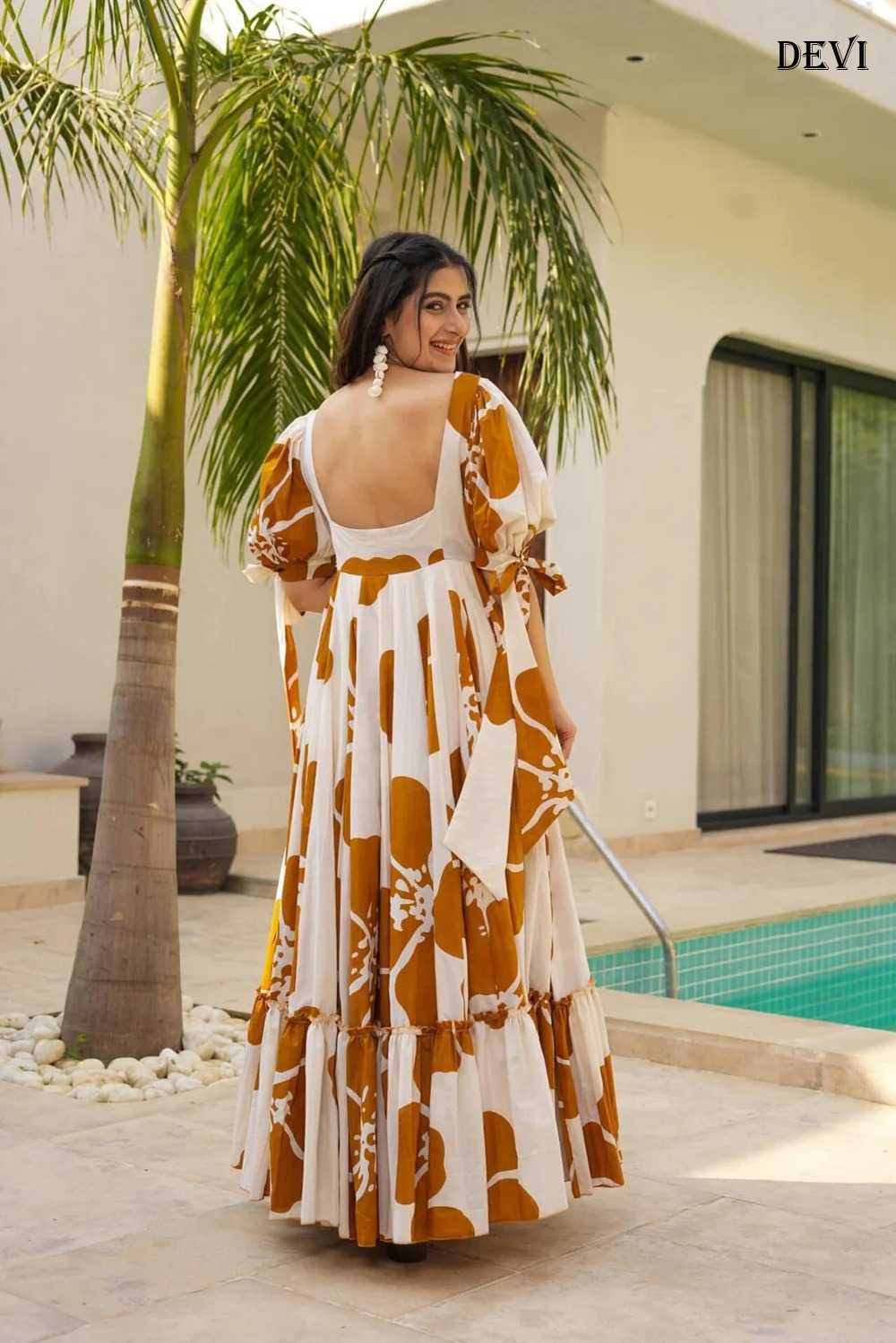 Cotton Cambric Printed Gown