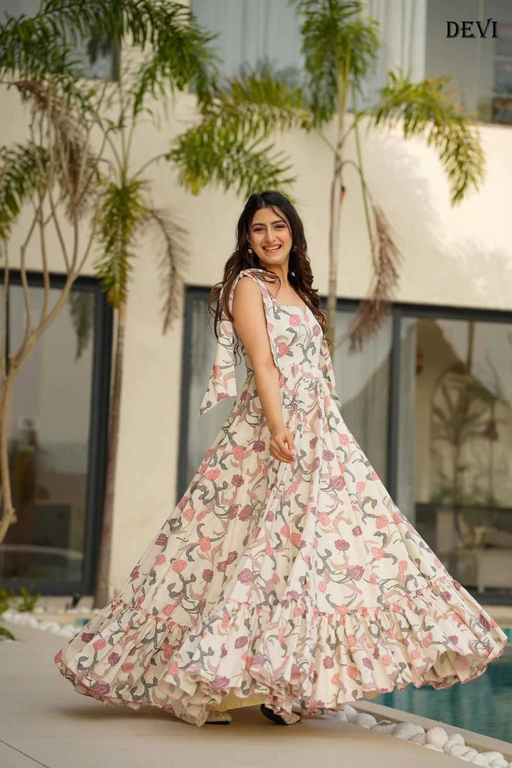 Cotton Cambric Printed Gown