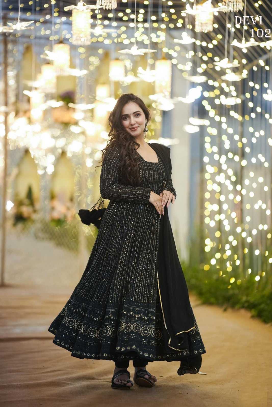 Faux Georgette Embroidery Gown