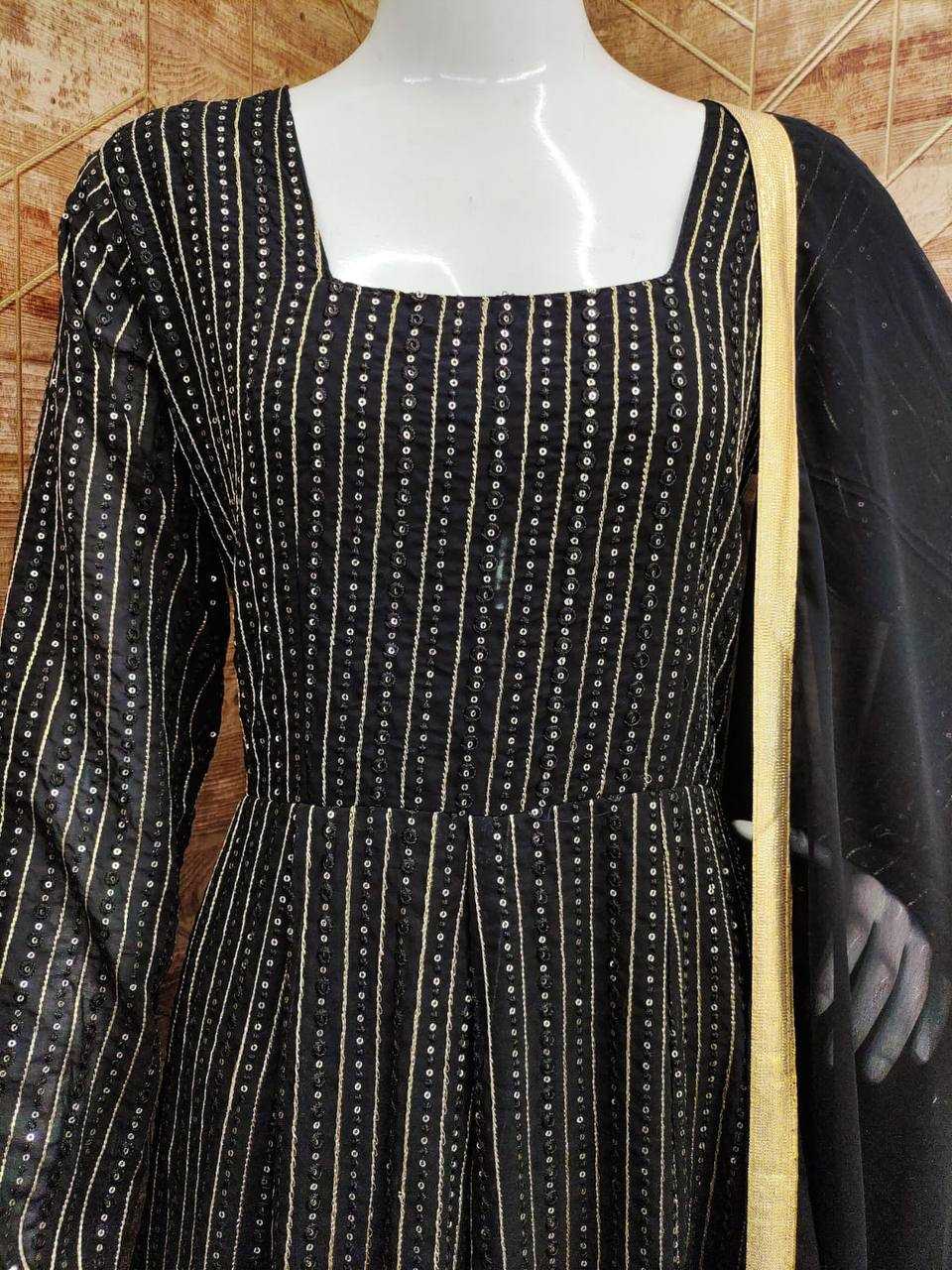 Faux Georgette Embroidery Gown