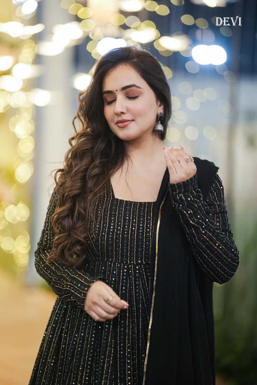 Faux Georgette Embroidery Gown