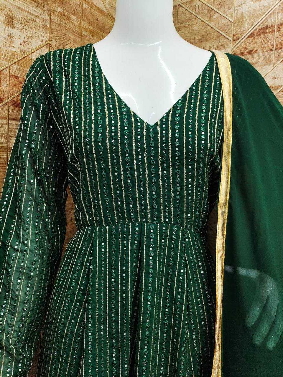 Faux Georgette Embroidery Gown