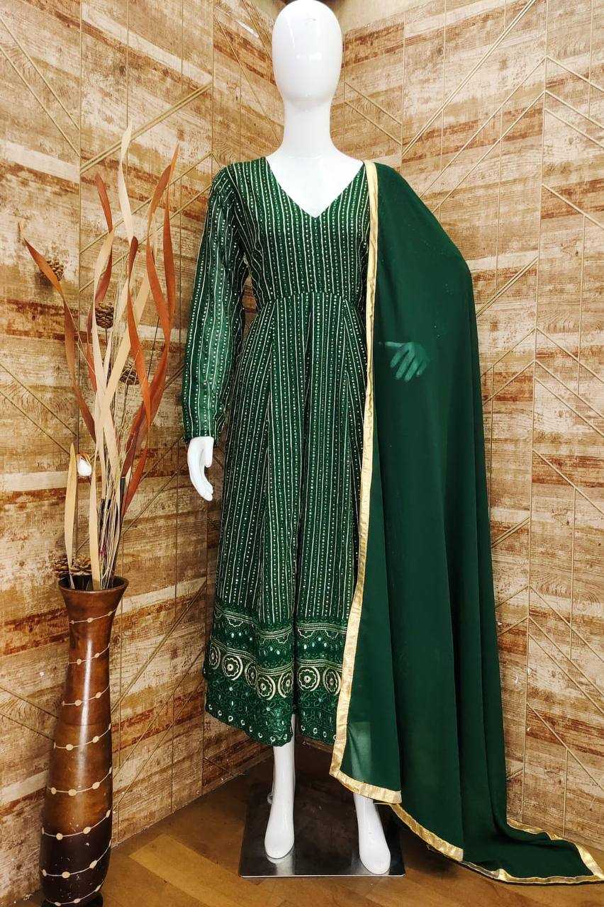 Faux Georgette Embroidery Gown