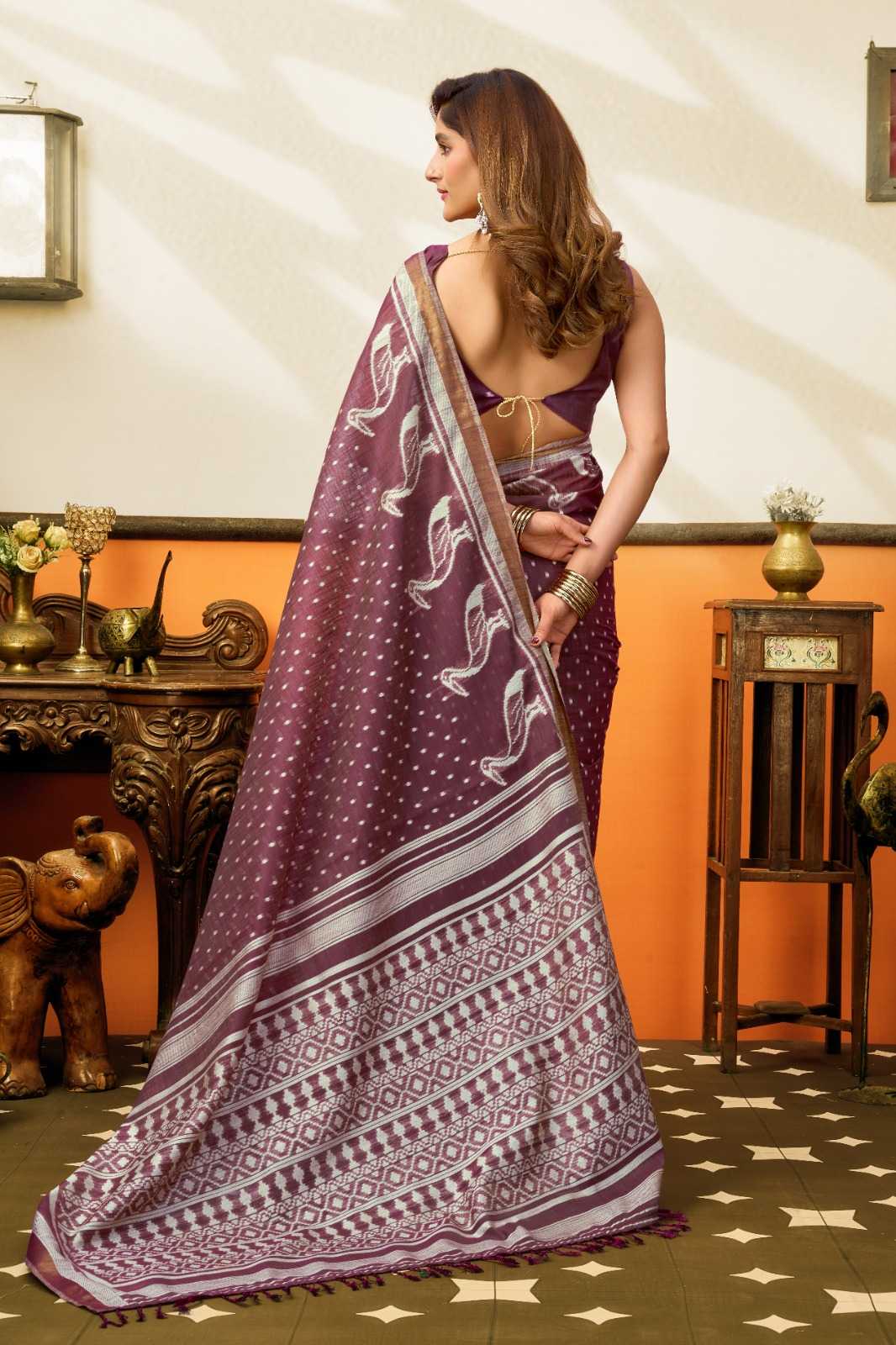 Gobuni Sangeeta Cotton Fancy Saree in Denim Blue