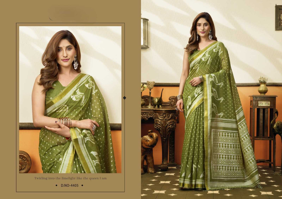 Gobuni Sangeeta Cotton Fancy Saree in Denim Blue