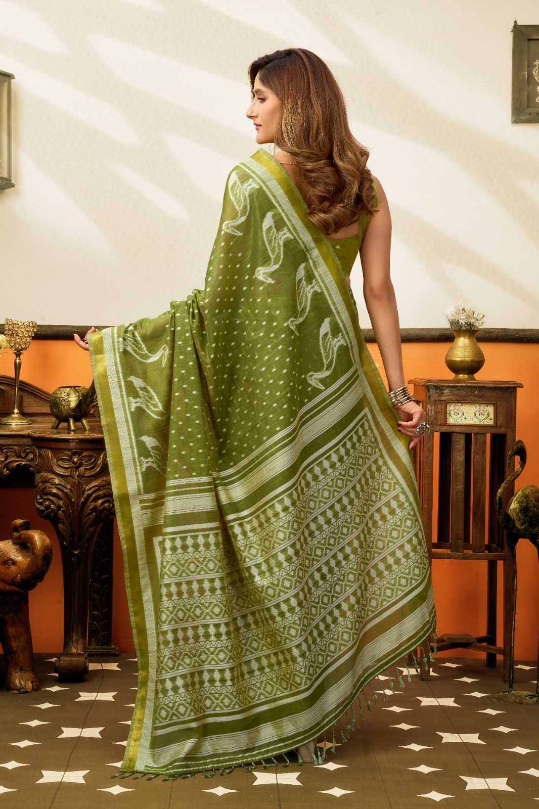 Gobuni Sangeeta Cotton Fancy Saree in Denim Blue