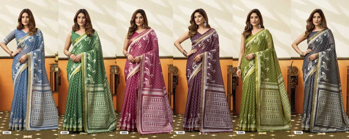 Gobuni Sangeeta Cotton Fancy Saree in Denim Blue