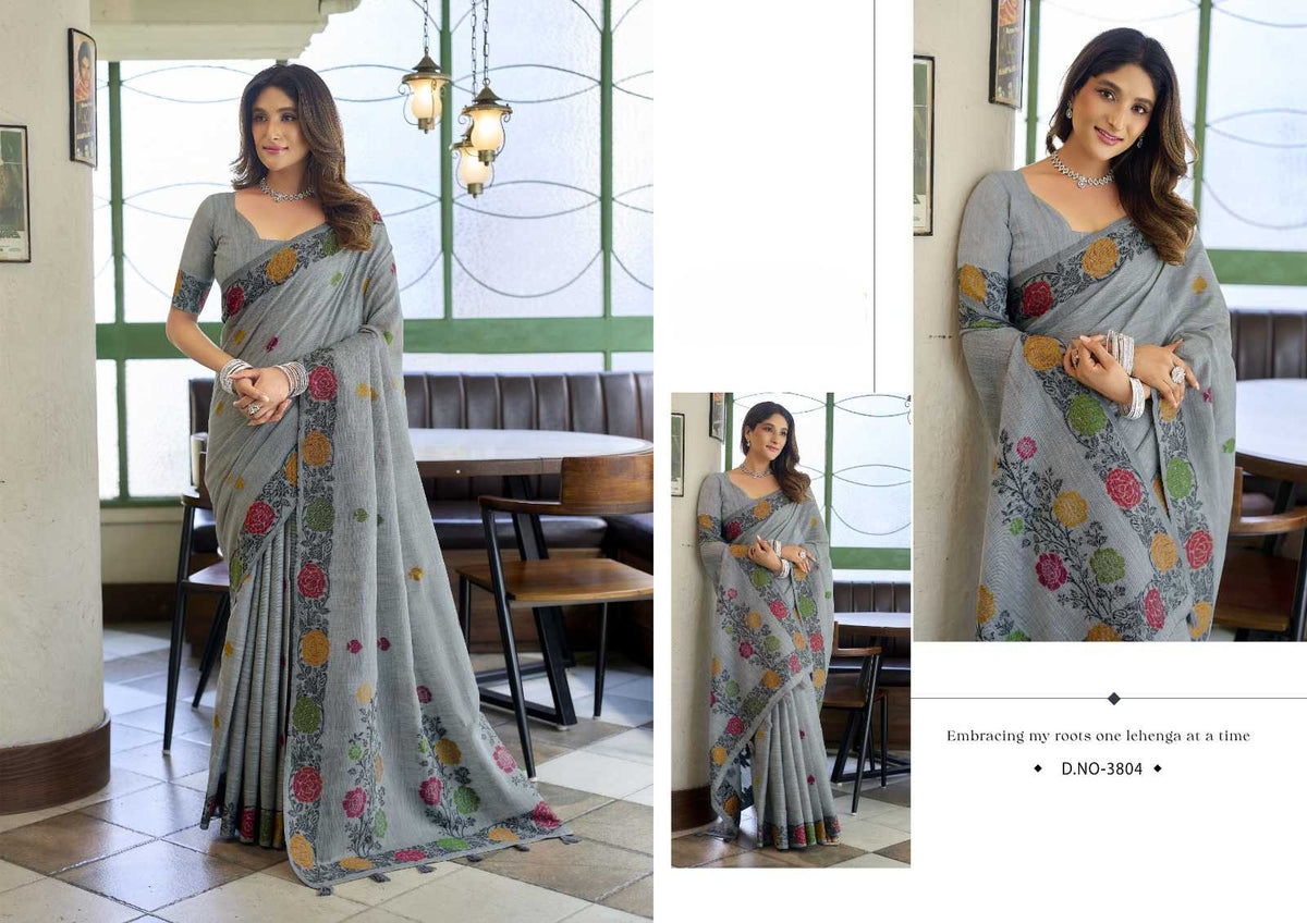 Gobuni Suman Linen Designer Saree