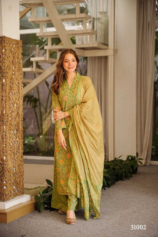 Lucaya Cotton Cambric Printed Suit