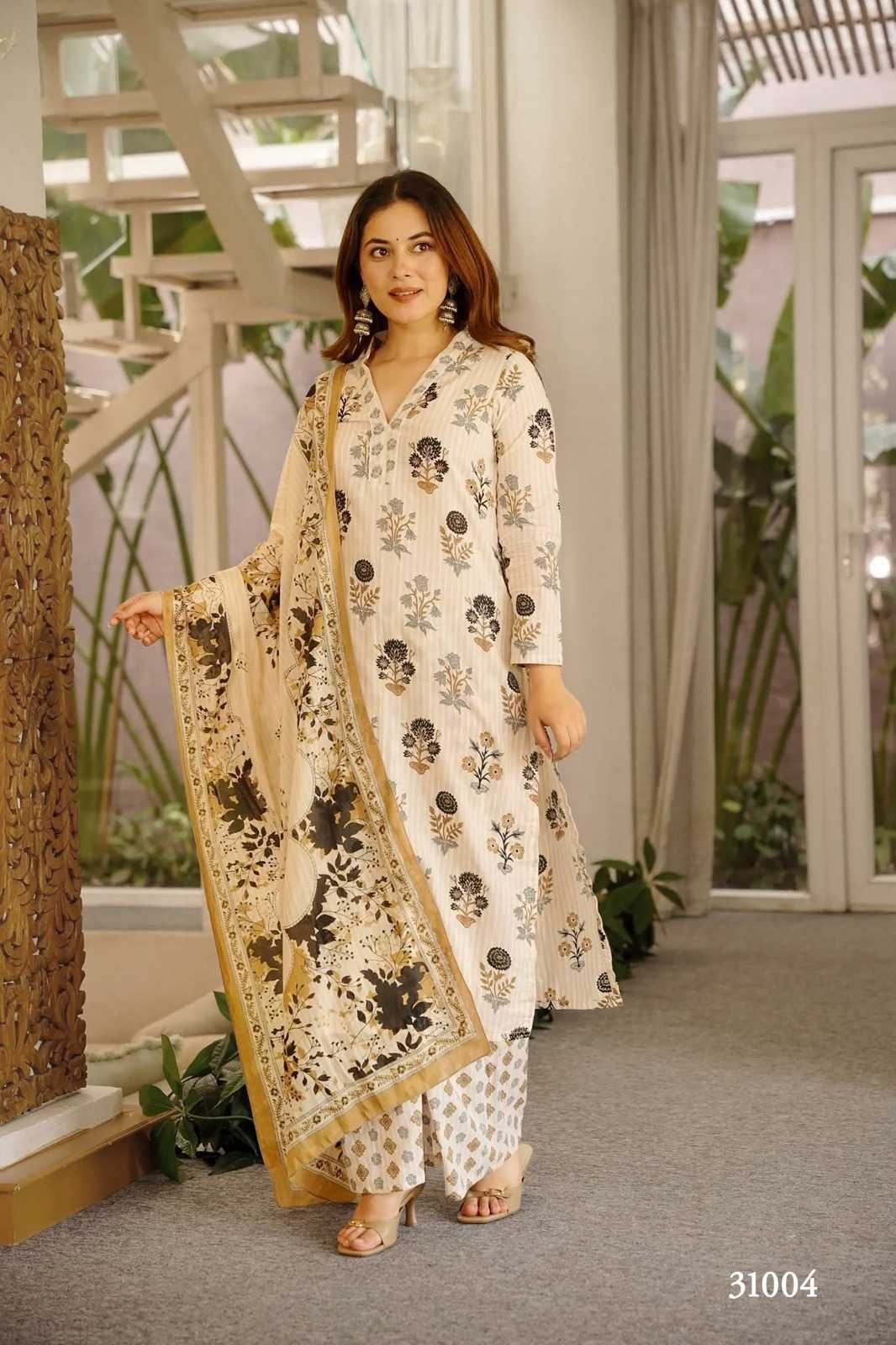 Lucaya Cotton Cambric Printed Suit