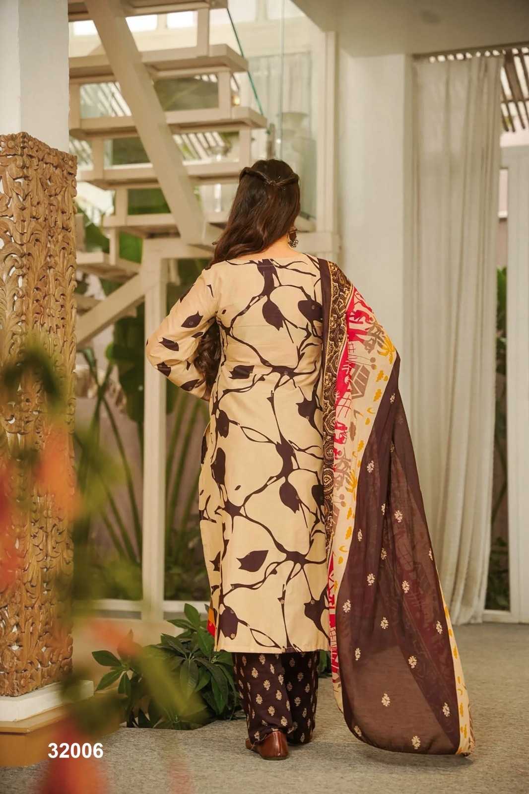 Lucaya Cotton Cambric Printed Suit in Sky