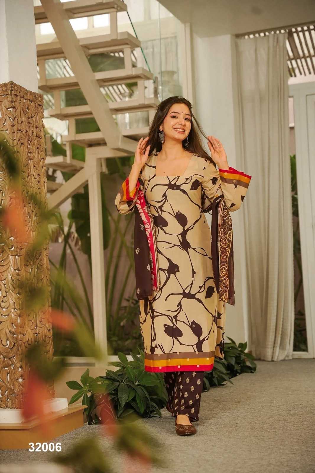 Lucaya Cotton Cambric Printed Suit in Sky