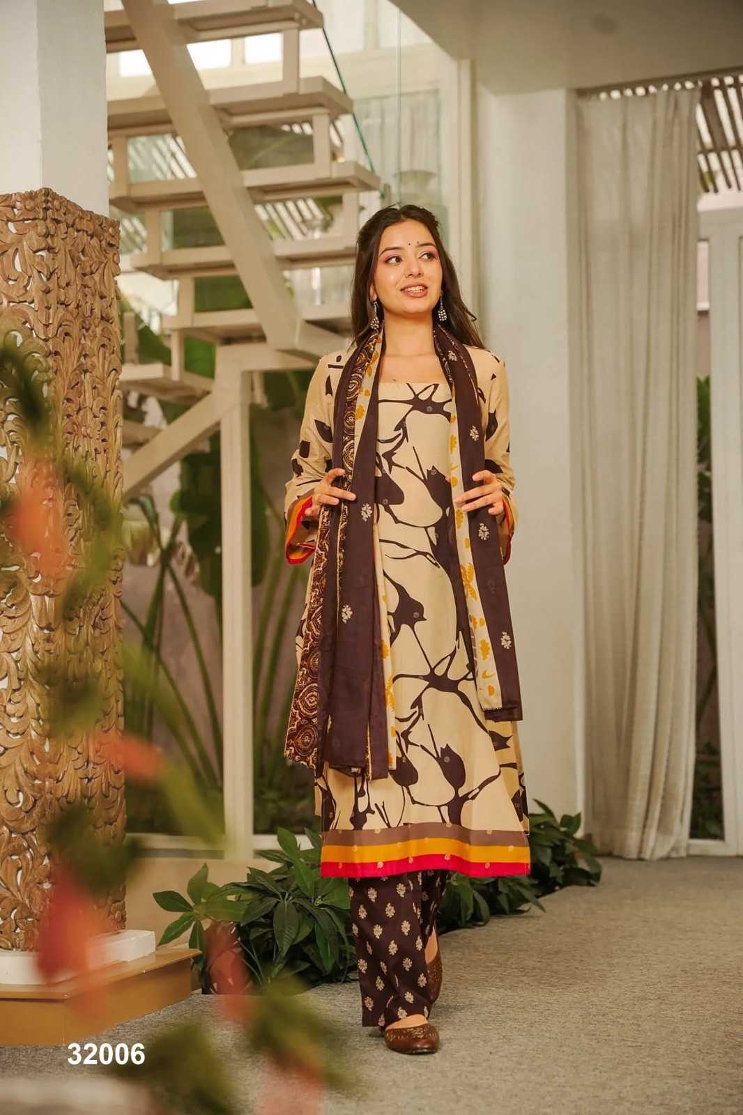 Lucaya Cotton Cambric Printed Suit in Sky