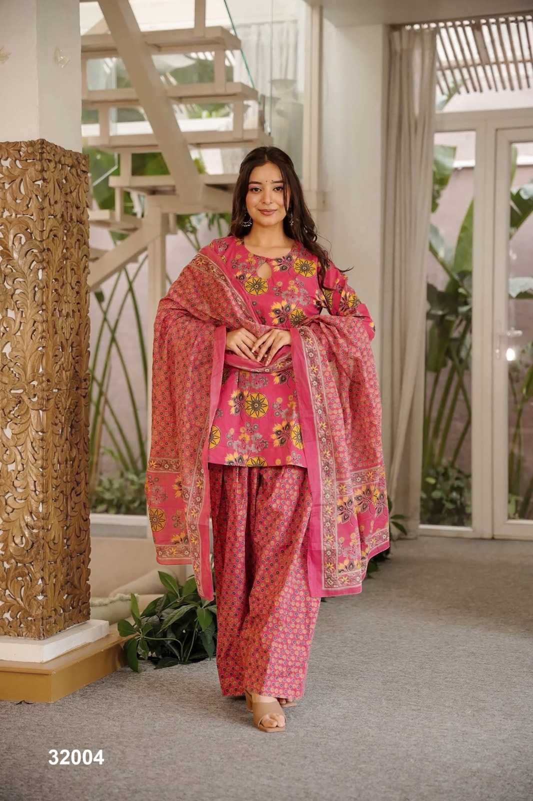 Lucaya Cotton Cambric Printed Suit in Sky