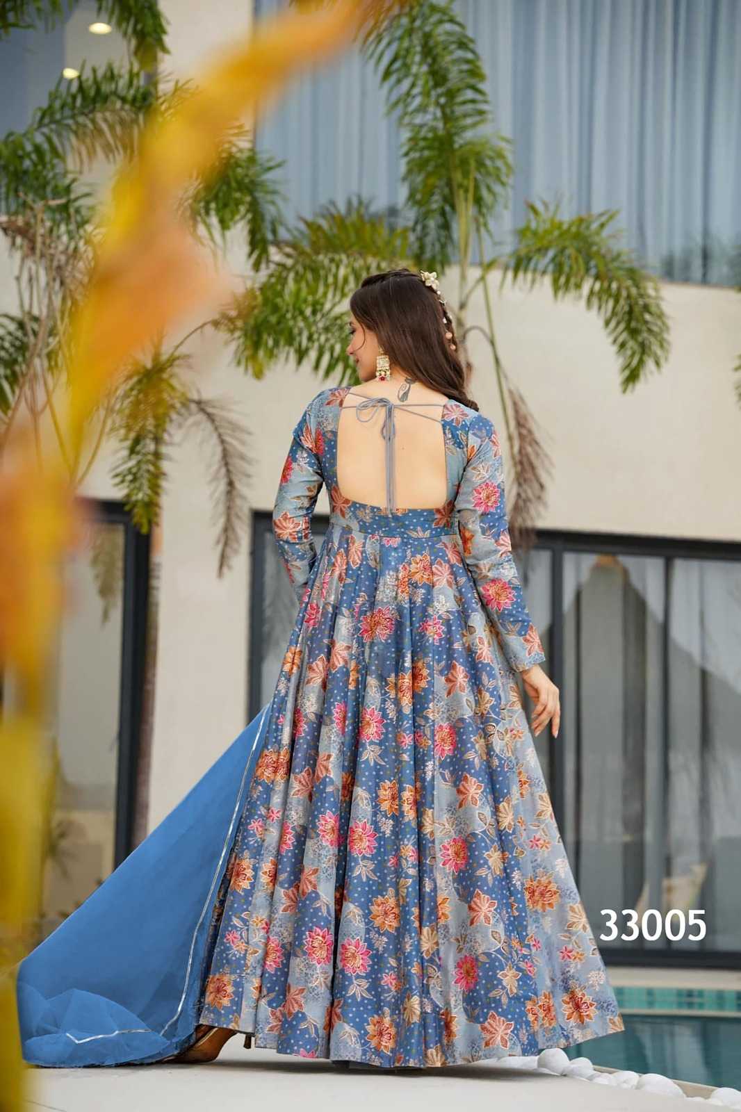 Heavy Silk Printed Gown