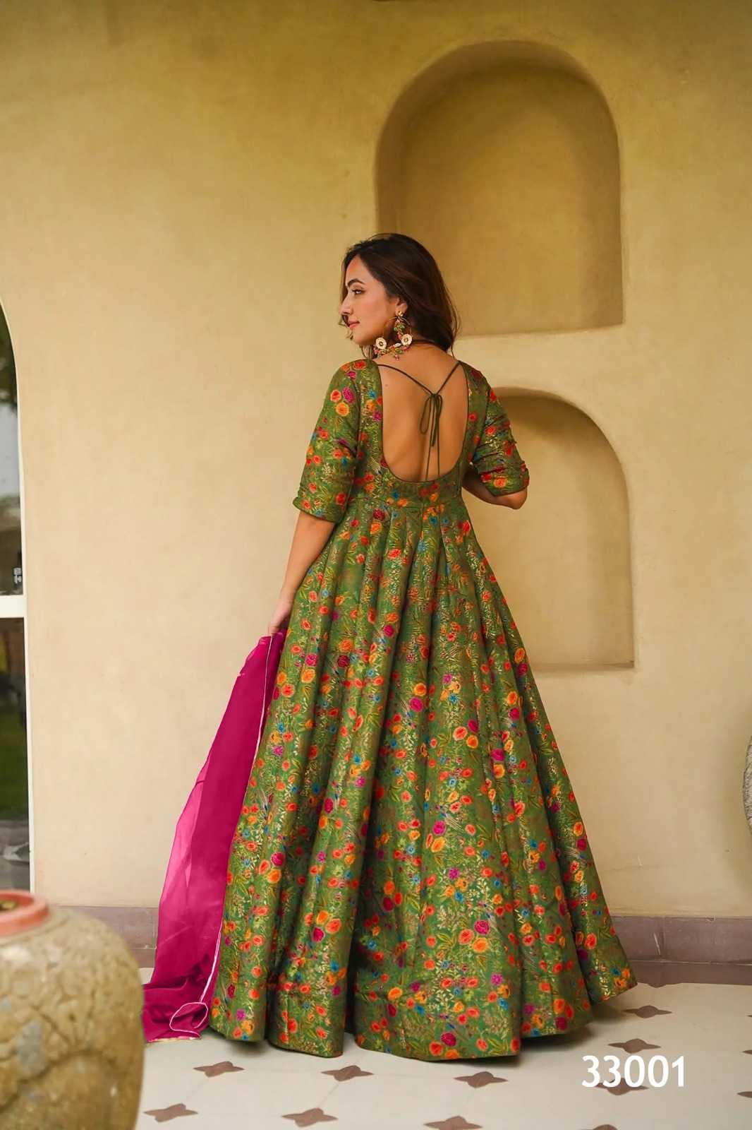 Heavy Silk Printed Gown