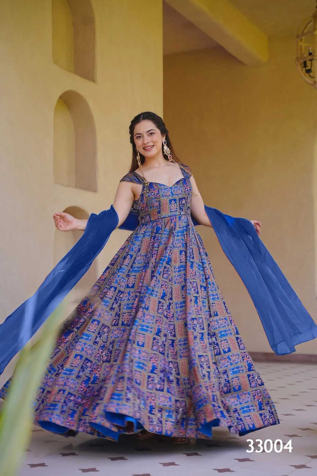 Heavy Silk Printed Gown