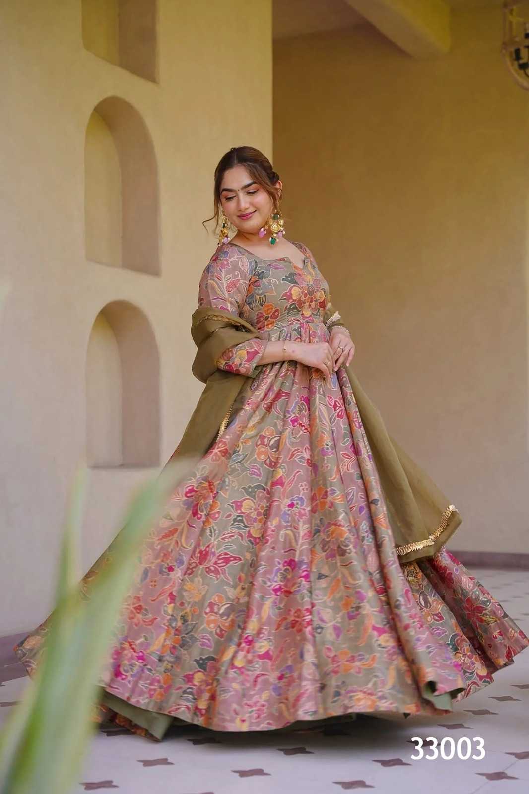 Heavy Silk Printed Gown