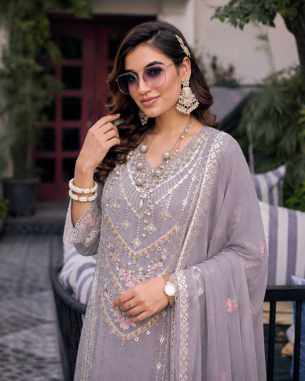 Maaria Faux Georgette Embroidery Suit