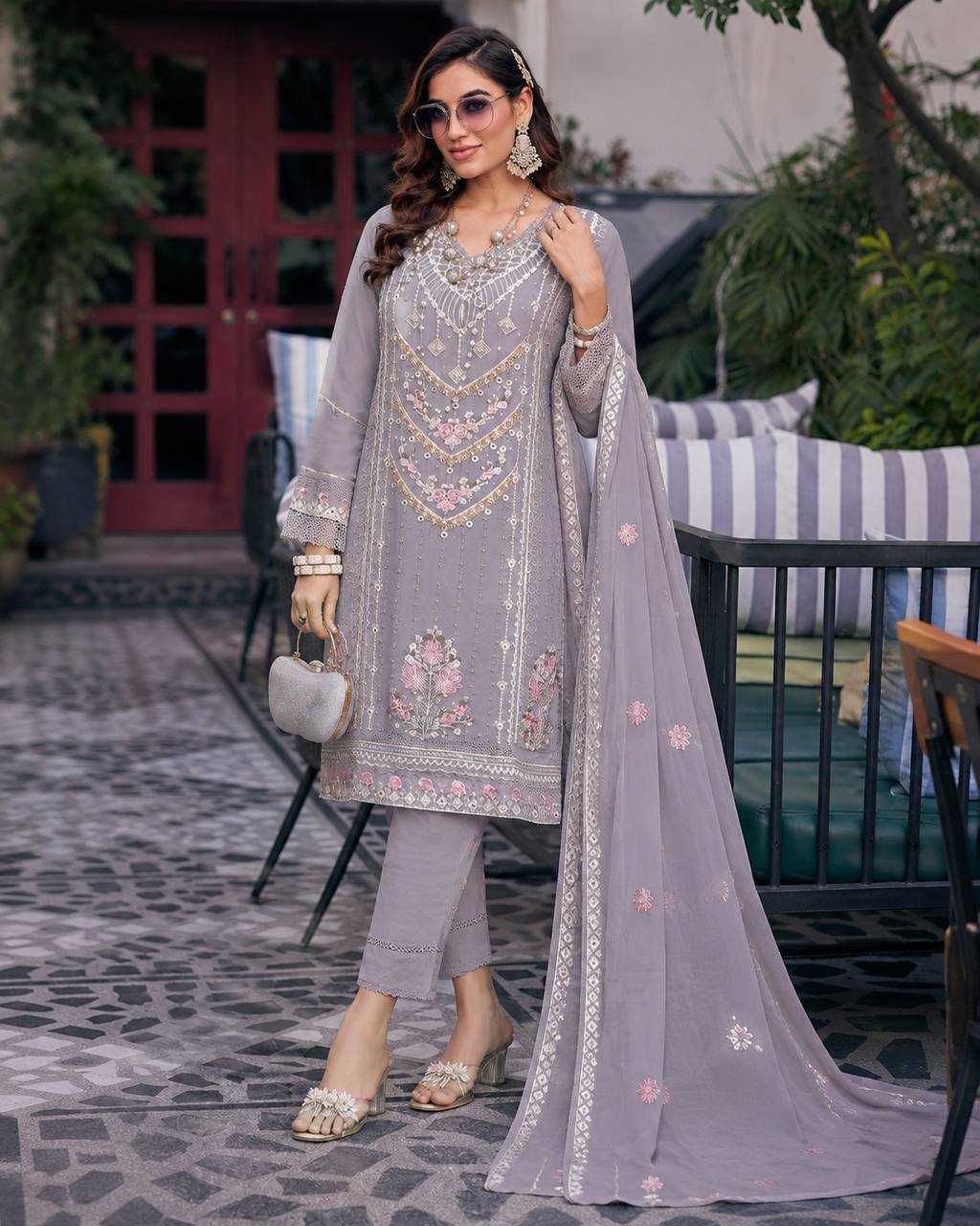 Maaria Faux Georgette Embroidery Suit