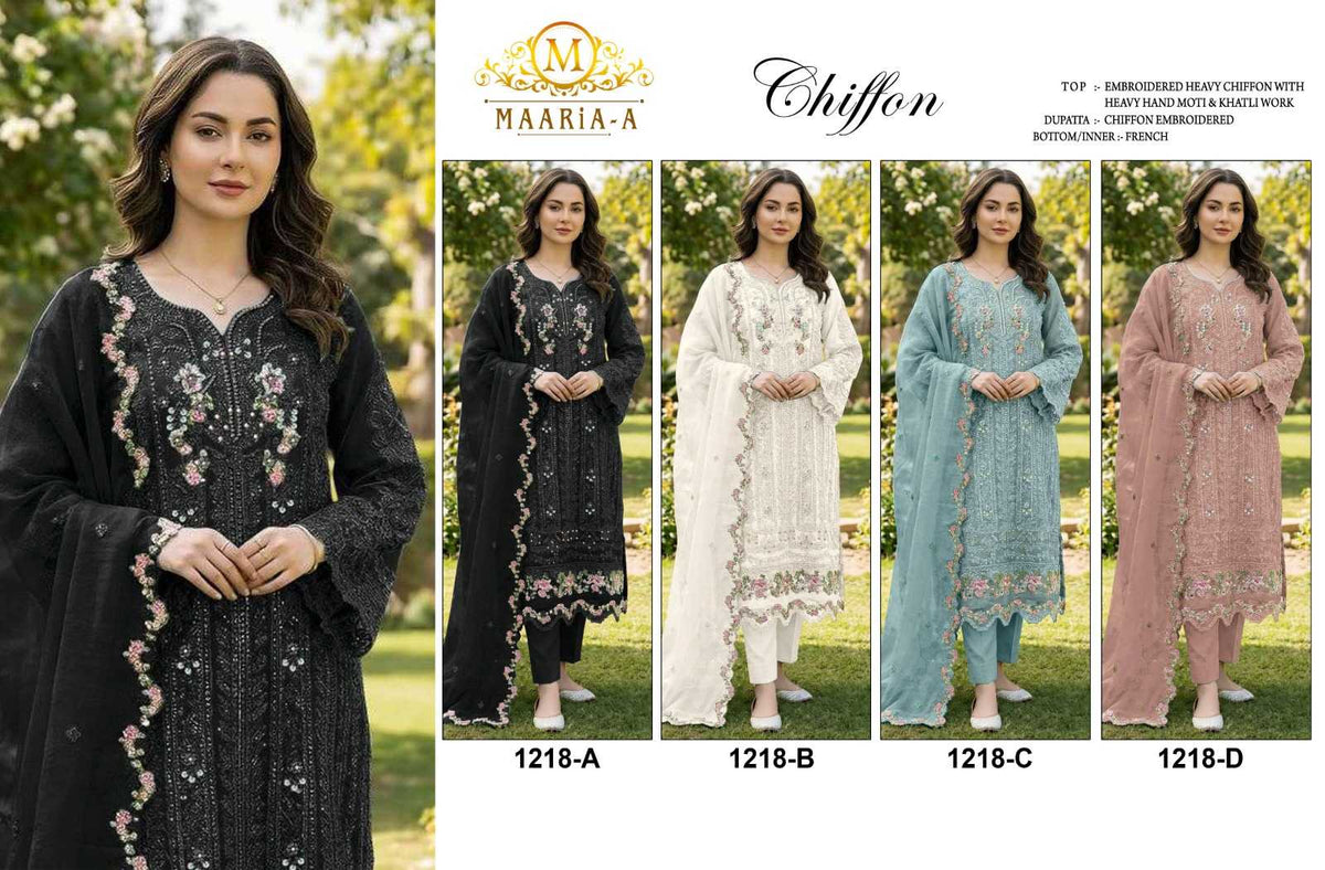 Maaria Chiffon Embroidery Suit