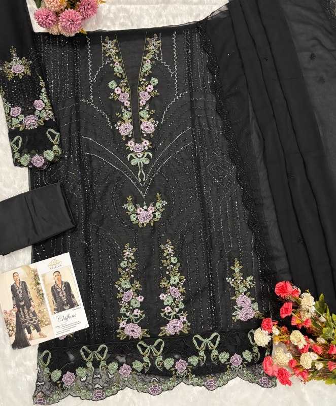 Maaria~a Chiffon Embroidery Suit