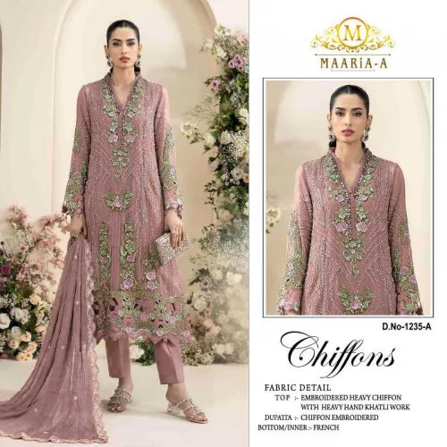 Maaria~a Chiffon Embroidery Suit