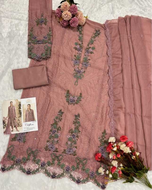Maaria~a Chiffon Embroidery Suit