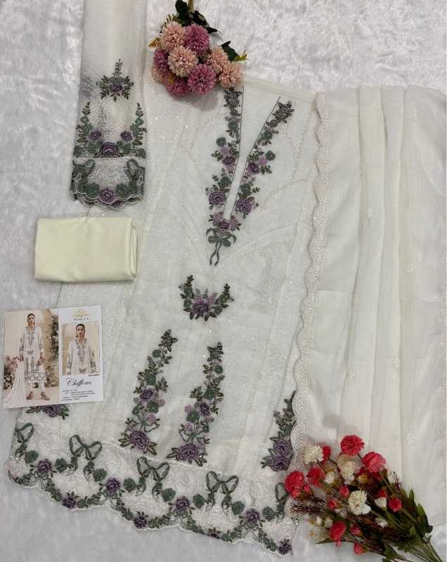 Maaria~a Chiffon Embroidery Suit