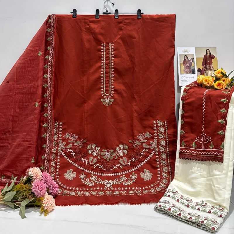Maaria Heavy Roman Silk Embroidery Suit