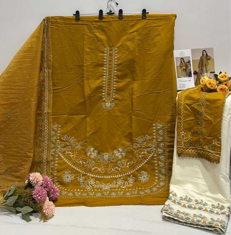 Maaria Heavy Roman Silk Embroidery Suit