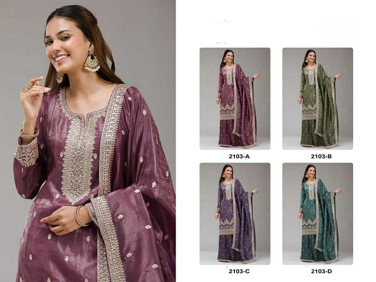 Heavy Silk Ladies Suit in Onion