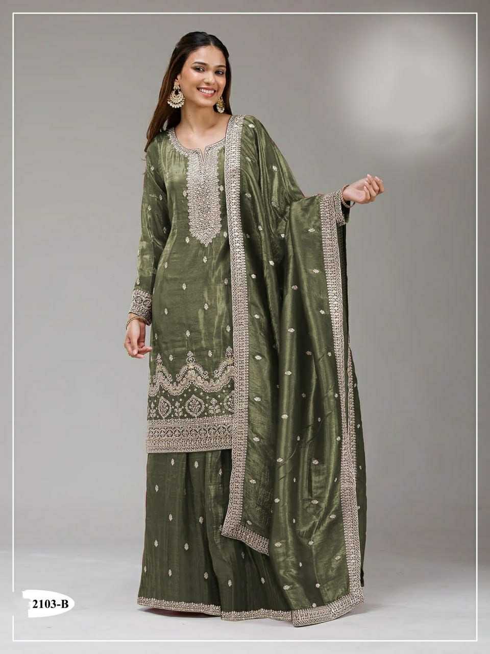 Heavy Silk Ladies Suit in Onion