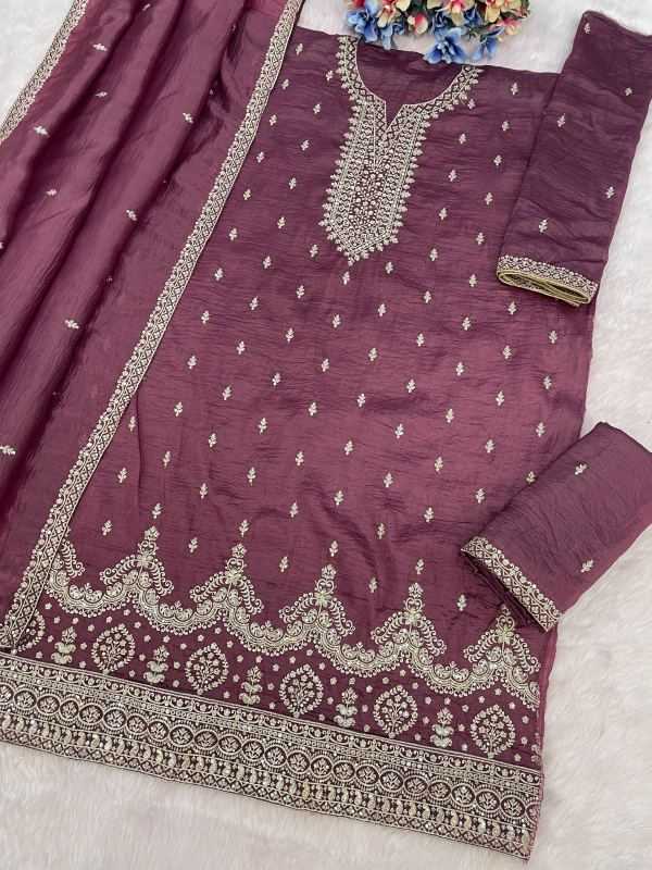 Heavy Silk Ladies Suit in Onion