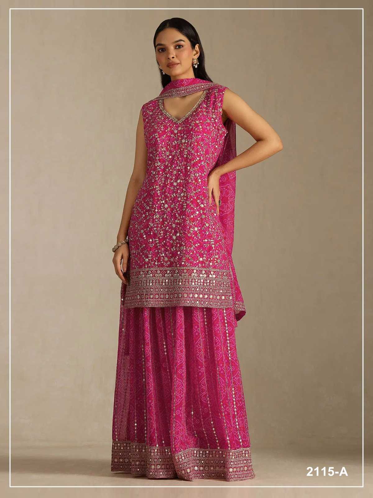 Pavitra Faux Georgette Printed Suit in Morpich