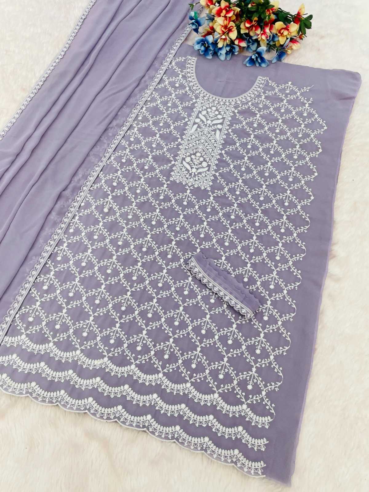 Pavitra Faux Georgette Sharara Salwar Suit in Mehndi