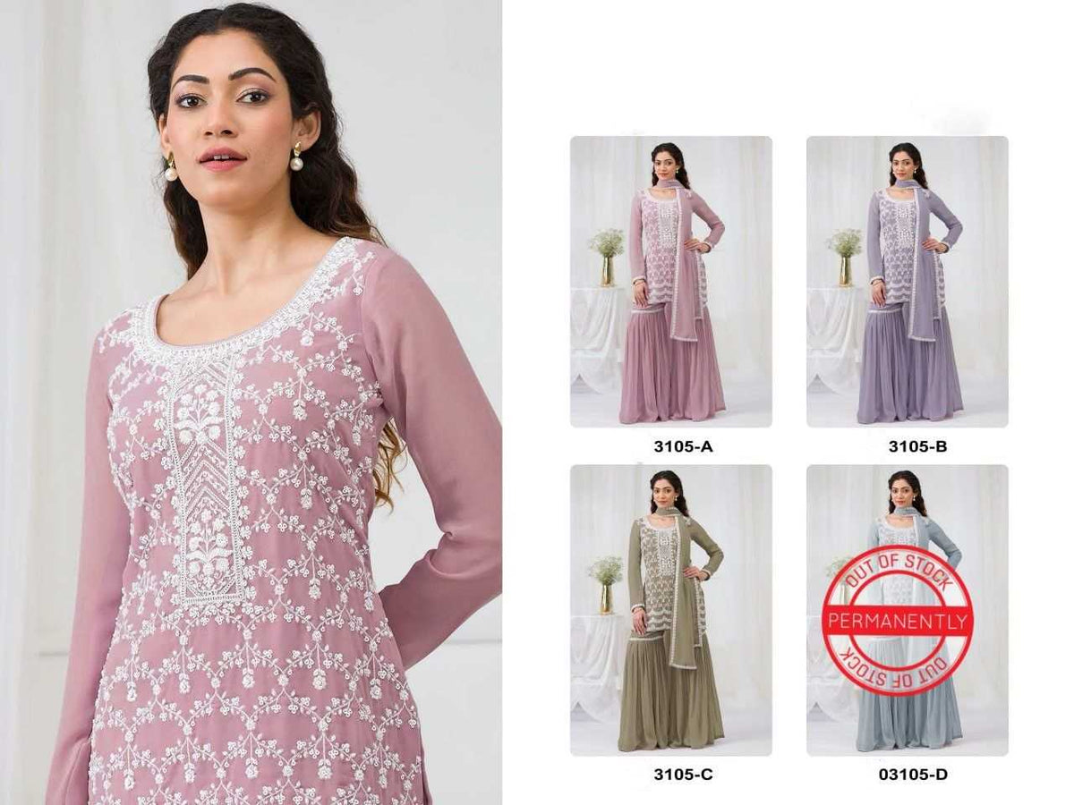 Pavitra Faux Georgette Sharara Salwar Suit in Mehndi