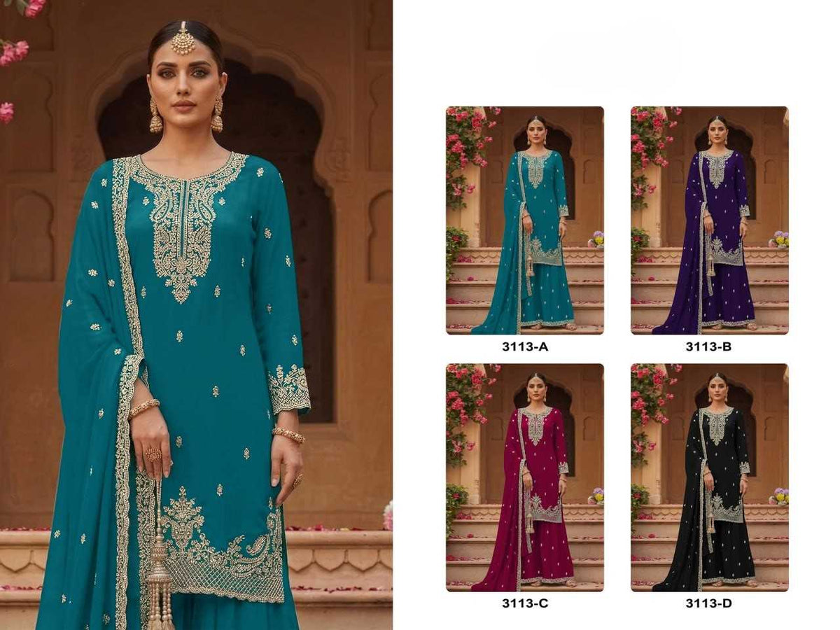 Pavitra Faux Georgette Embroidery Suit