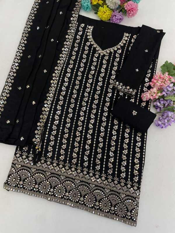 Pavitra Chinon Silk Palazzo Suit