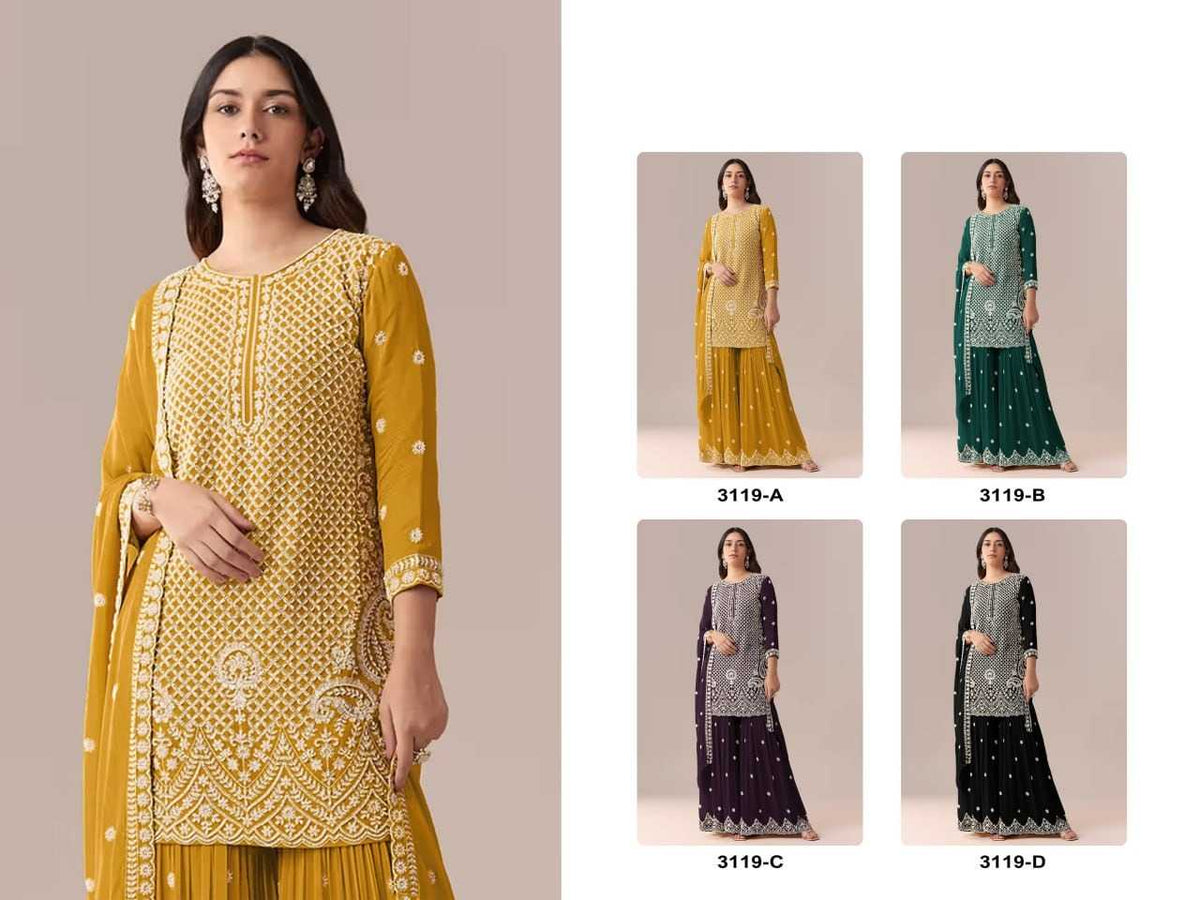 Pavitra Faux Georgette Sharara Salwar Suit