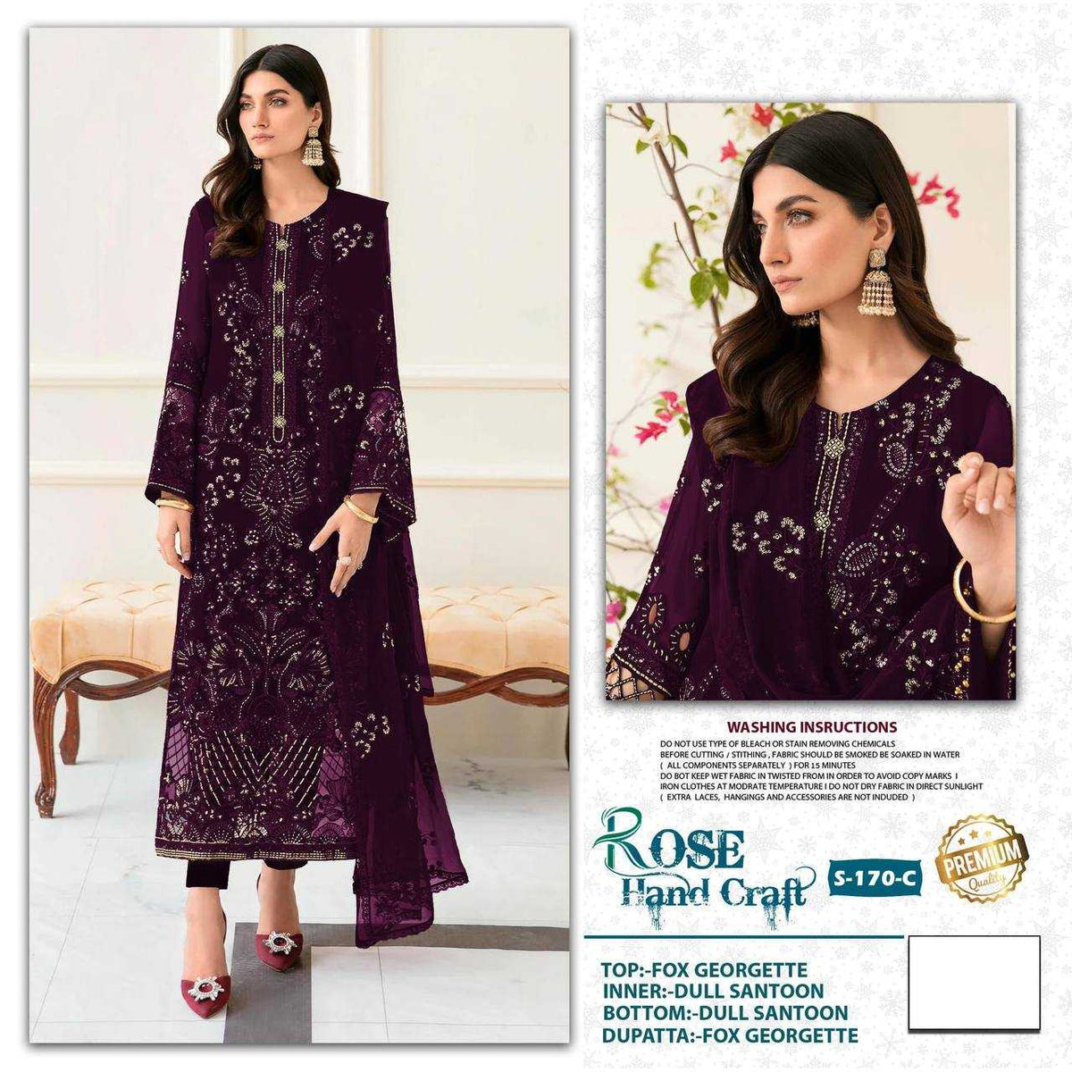 Shanaya Faux Georgette Embroidery Suit