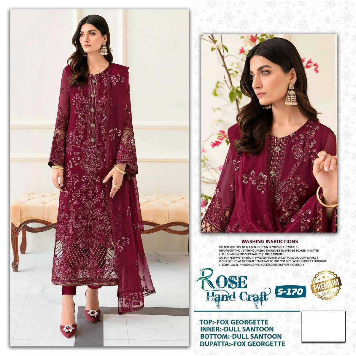 Shanaya Faux Georgette Embroidery Suit